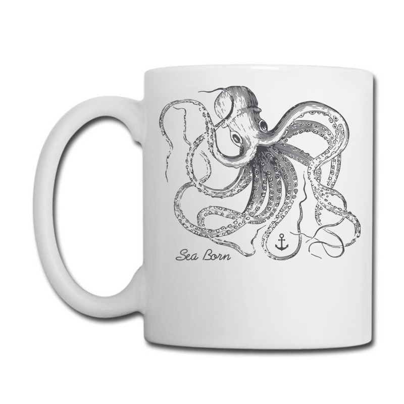 Vintage Black Octopus Marine Biologist Ocean Sea Life 5 Coffee Mug | Artistshot