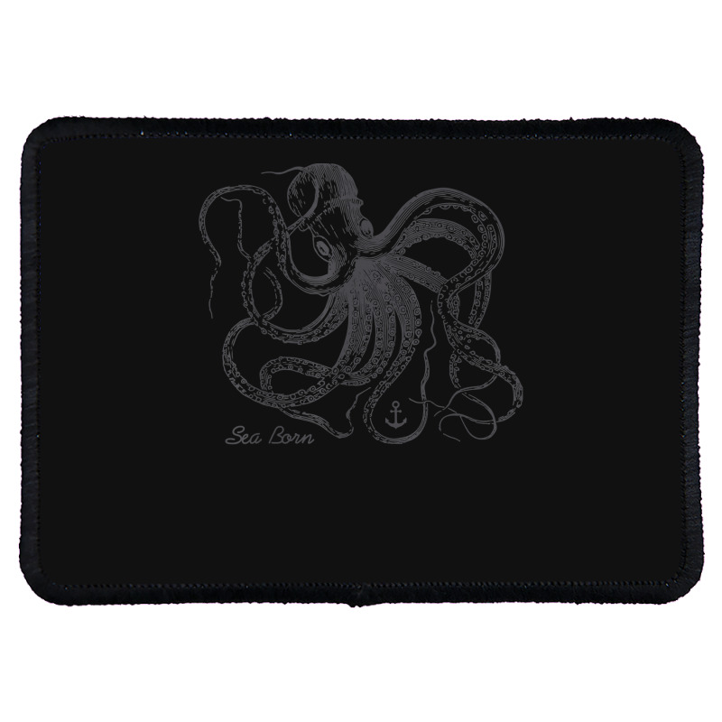 Vintage Black Octopus Marine Biologist Ocean Sea Life 5 Rectangle Patch | Artistshot