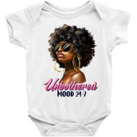 Unbothered Mood Afro Woman Baby Bodysuit | Artistshot