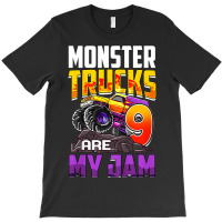 Kids Monster Trucks Are My Jam 9th Birthday Monster Truck Party T-shirt | Artistshot