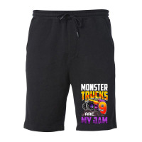 Kids Monster Trucks Are My Jam 9th Birthday Monster Truck Party Fleece Short | Artistshot