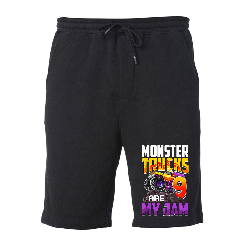 Kids Monster Trucks Are My Jam 9th Birthday Monster Truck Party Fleece Short | Artistshot