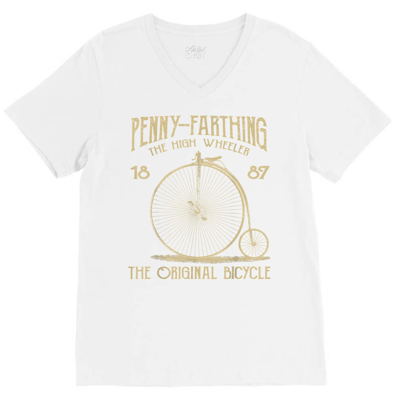 Penny Farthing Bike Retro Vintage Bicycle T Shirt V-neck Tee | Artistshot