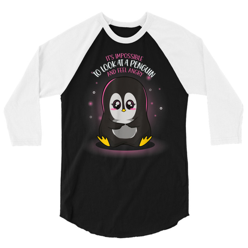 Impossible To Feel Angry Penguin 3/4 Sleeve Shirt | Artistshot