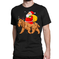 Lighting Xmas Santa Claus Riding Cocker Spaniel Christmas Classic T-shirt | Artistshot