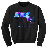 Massachusetts Map Youth Sweatshirt | Artistshot