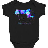 Massachusetts Map Baby Bodysuit | Artistshot