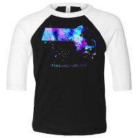 Massachusetts Map Toddler 3/4 Sleeve Tee | Artistshot