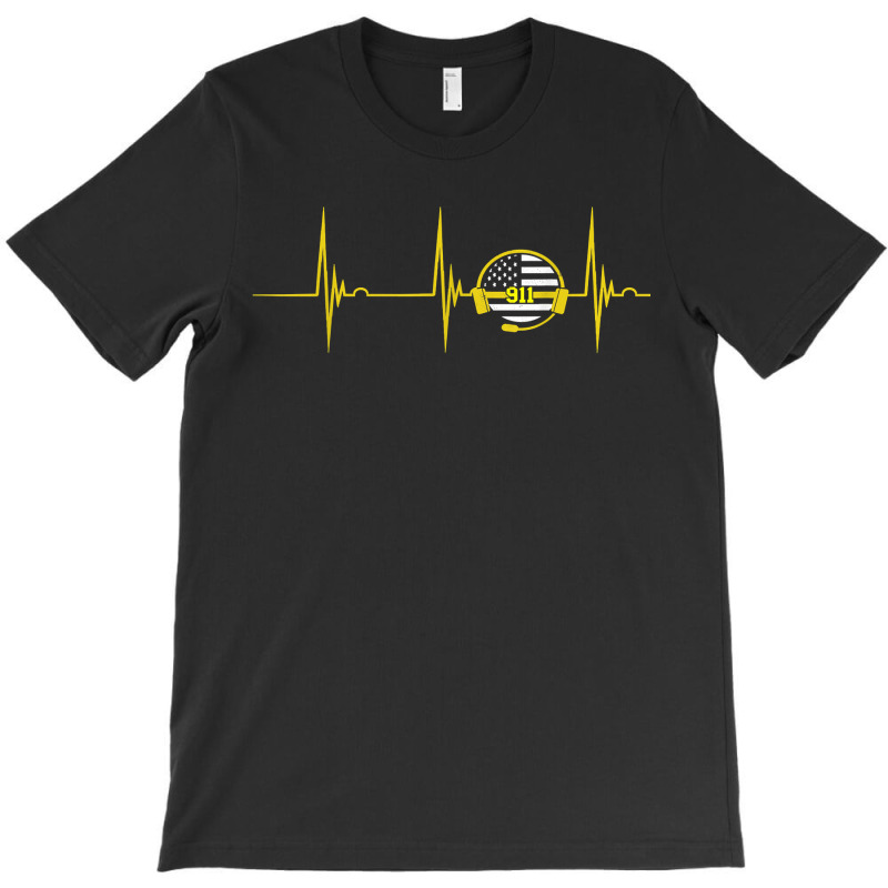 Dispatcher Heartbeat Ekg Pulse 911 Operator Thin Yellow Line T-shirt | Artistshot