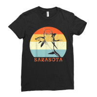 Sarasota Florida Vintage Retro Dolphin Vacation Ladies Fitted T-shirt | Artistshot