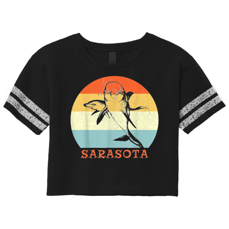 Sarasota Florida Vintage Retro Dolphin Vacation Scorecard Crop Tee by cm-arts | Artistshot