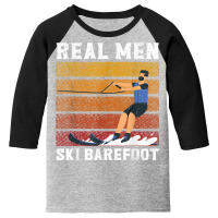 Mens Waterskiing Water Skiing Surface Water Sport Boat Waves Youth 3/4 Sleeve | Artistshot