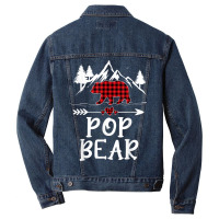 Mens Pop Bear Christmas Pajama Red Plaid Buffalo Matching Men Denim Jacket | Artistshot