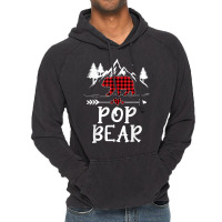 Mens Pop Bear Christmas Pajama Red Plaid Buffalo Matching Vintage Hoodie | Artistshot