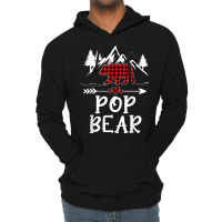 Mens Pop Bear Christmas Pajama Red Plaid Buffalo Matching Lightweight Hoodie | Artistshot