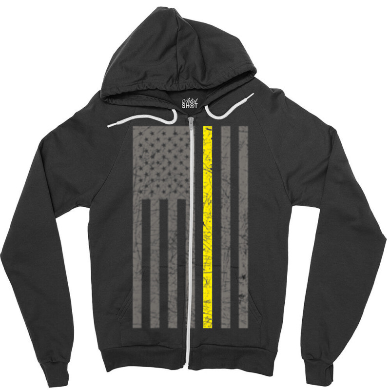 Dispatcher Thin Gold Line Shirt Zipper Hoodie | Artistshot