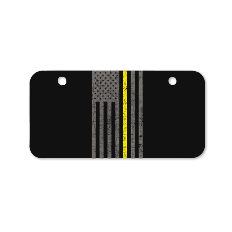 Dispatcher Thin Gold Line Shirt Bicycle License Plate | Artistshot