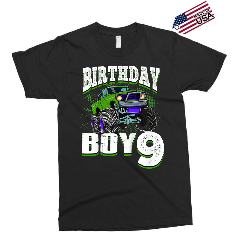 Kids Monster Truck Birthday Boy Is 9 Kids 9th Birthday Car Party Exclusive T-shirt | Artistshot