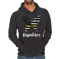 Dispatcher Usa America Flag Butterfly Freedom 911 Operator Vintage Hoodie | Artistshot