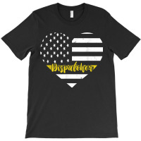 Dispatcher Vintage Heart Thin Yellow Line Dispatch Usa Flag T-shirt | Artistshot