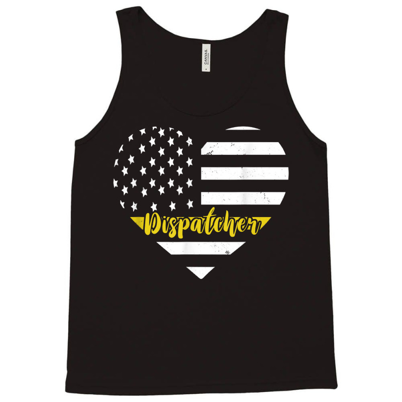 Dispatcher Vintage Heart Thin Yellow Line Dispatch Usa Flag Tank Top | Artistshot