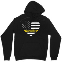 Dispatcher Vintage Heart Thin Yellow Line Dispatch Usa Flag Unisex Hoodie | Artistshot