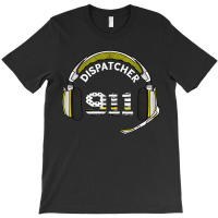 Dispatcher Vintage Usa Flag 911 Operator Call Headset Line T-shirt | Artistshot