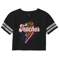 Leopard Teacher Shirt Teacher Lightning Bolt Back To School T Shirt Scorecard Crop Tee | Artistshot