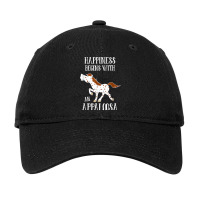 Happiness Begins With An Appaloosa Red Roan Horse Adjustable Cap | Artistshot