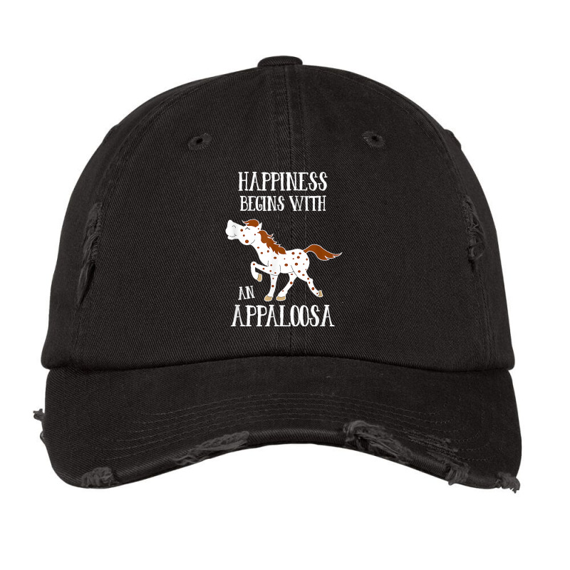 Happiness Begins With An Appaloosa Red Roan Horse Vintage Cap | Artistshot