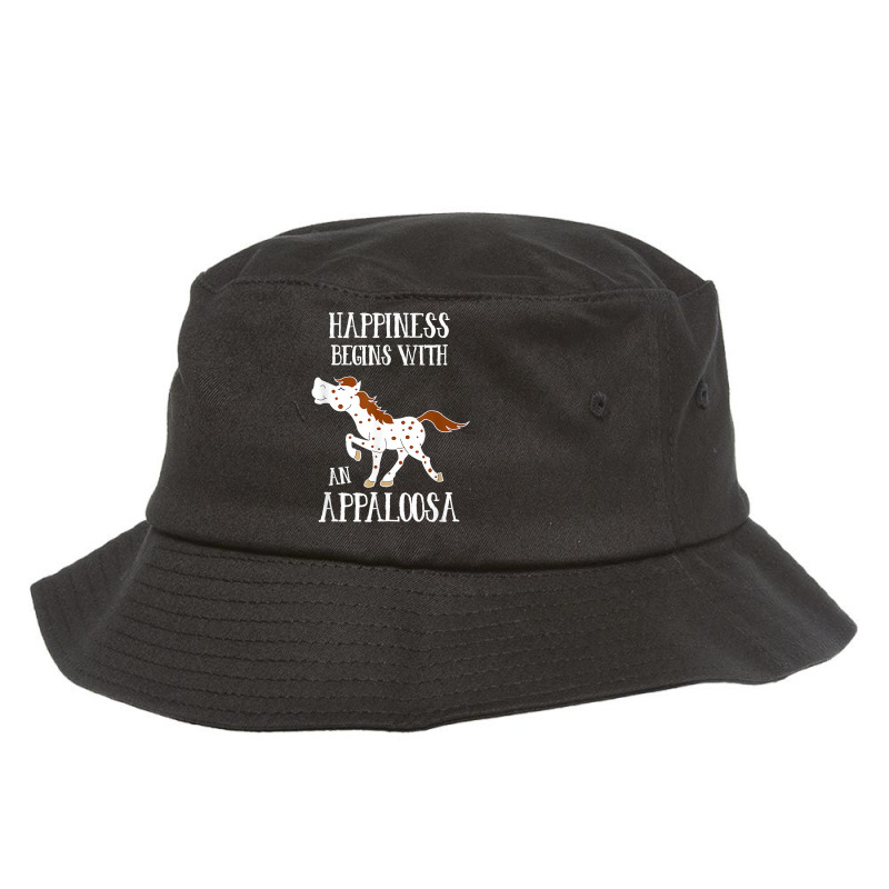 Happiness Begins With An Appaloosa Red Roan Horse Bucket Hat | Artistshot