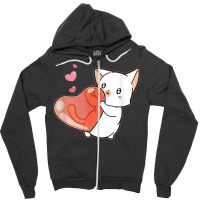 Cute Feline Kitten Cat Owner Heart Hearts Day Valentines Day Zipper Hoodie | Artistshot