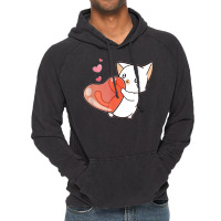 Cute Feline Kitten Cat Owner Heart Hearts Day Valentines Day Vintage Hoodie | Artistshot