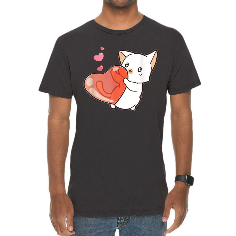 Cute Feline Kitten Cat Owner Heart Hearts Day Valentines Day Vintage T-shirt | Artistshot