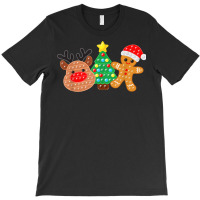 Merry Christmas Poppin Reindeer Christmas Tree Gingerbread T-shirt | Artistshot