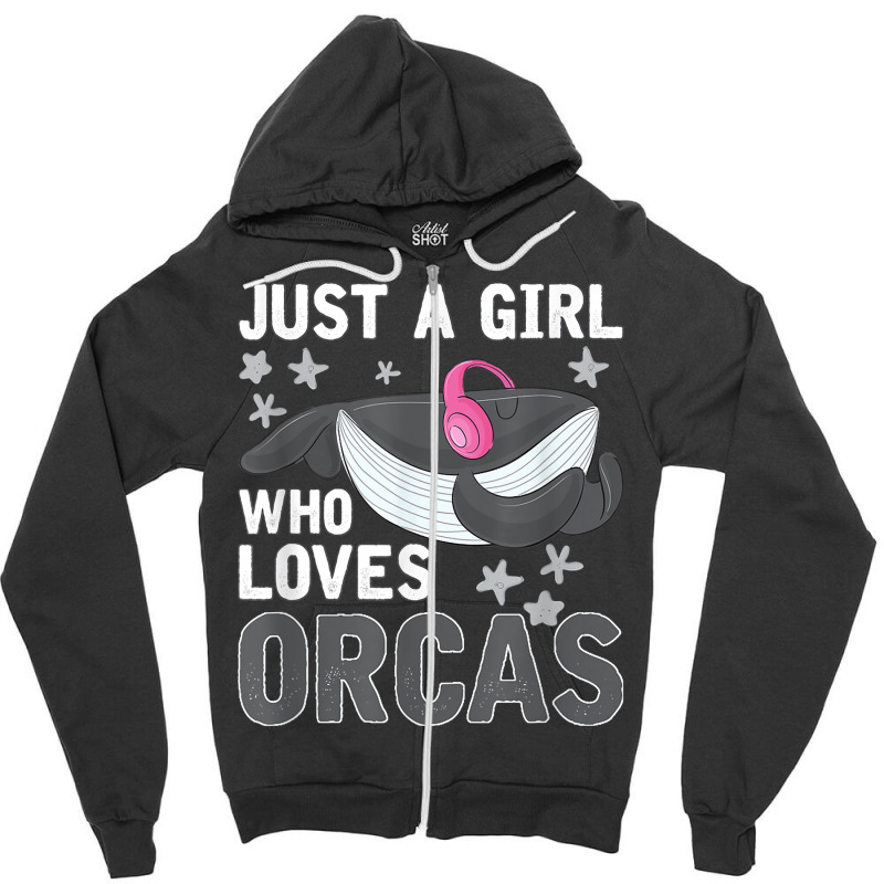 Diving Orca Cute Whale Women Girls Gift Orca Zipper Hoodie | Artistshot