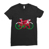 Bike Flag Wales (big) V2 Ladies Fitted T-shirt | Artistshot