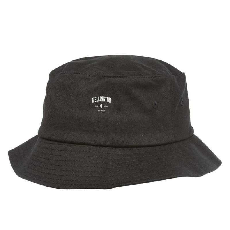 Wellington Illinois Il Vintage Athletic Sports Design Bucket Hat | Artistshot