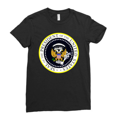 Fake Presidential Seal Ladies Fitted T-shirt Designed By Pinkanzee