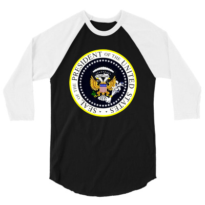 Fake Presidential Seal 3/4 Sleeve Shirt Designed By Pinkanzee