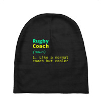 Rugby Coach Definition Funny Rugby Player Humor Team Sports Baby Beanies | Artistshot