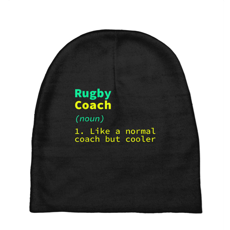 Rugby Coach Definition Funny Rugby Player Humor Team Sports Baby Beanies | Artistshot