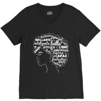 Womens Afro Latina Pride Gifafro-latino Black History Month Men Women V-neck Tee | Artistshot