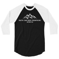 Vintage Faith Can Move Mountains Christian T Shirt 3/4 Sleeve Shirt | Artistshot