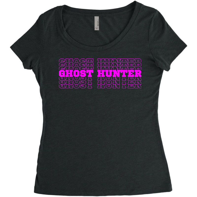 Stacked Purple Ghost Hunter Font Investigator Of Paranormal Women's Triblend Scoop T-shirt by DenningtonTyair | Artistshot