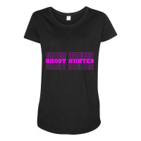 Stacked Purple Ghost Hunter Font Investigator Of Paranormal Maternity Scoop Neck T-shirt | Artistshot