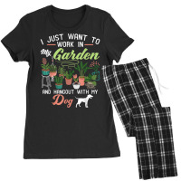 I Just Want To Work In My Garden And Hangout With Dog Shirt T Shirt Women's Pajamas Set | Artistshot