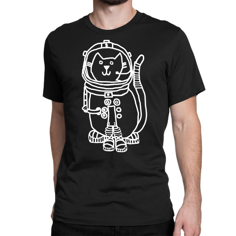 White Line Space Captain Yellow Cat Classic T-shirt | Artistshot