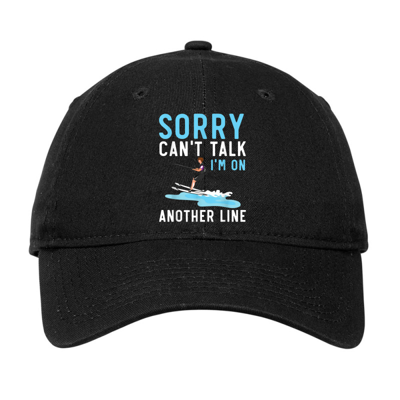 Sorry Can't Talk I'm On Another Line Water Skiing Water Ski Adjustable Cap by Aquarius | Artistshot