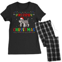 Xmas Light Schnauzer Dog Design Matching Christmas Pajama Women's Pajamas Set | Artistshot